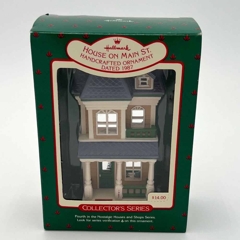 Vtg 1987 Hallmark “House on Main Street” Handcrafted Keepsake Christmas Ornament